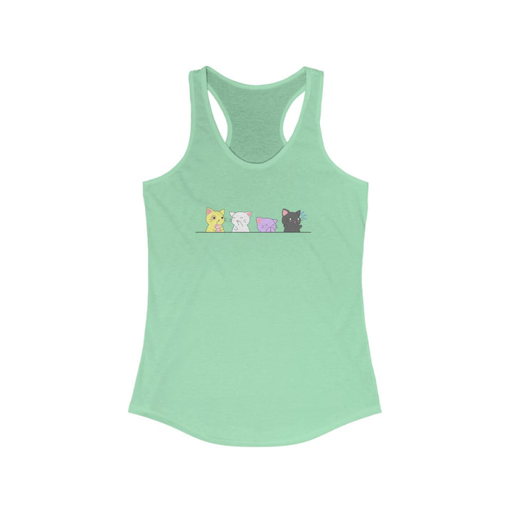 Nonbinary Tank Top Racerback - Kawaii Cats