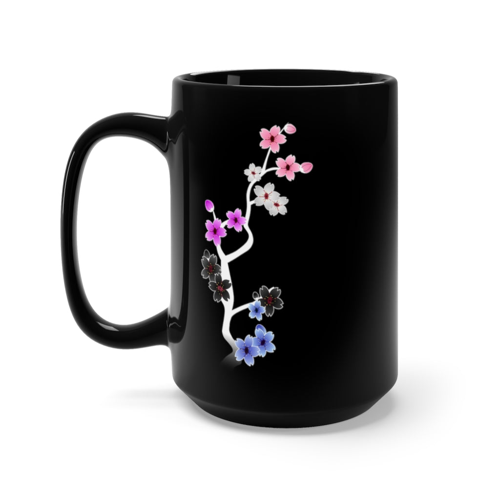 Sakura Genderfluid Black Mug 15oz