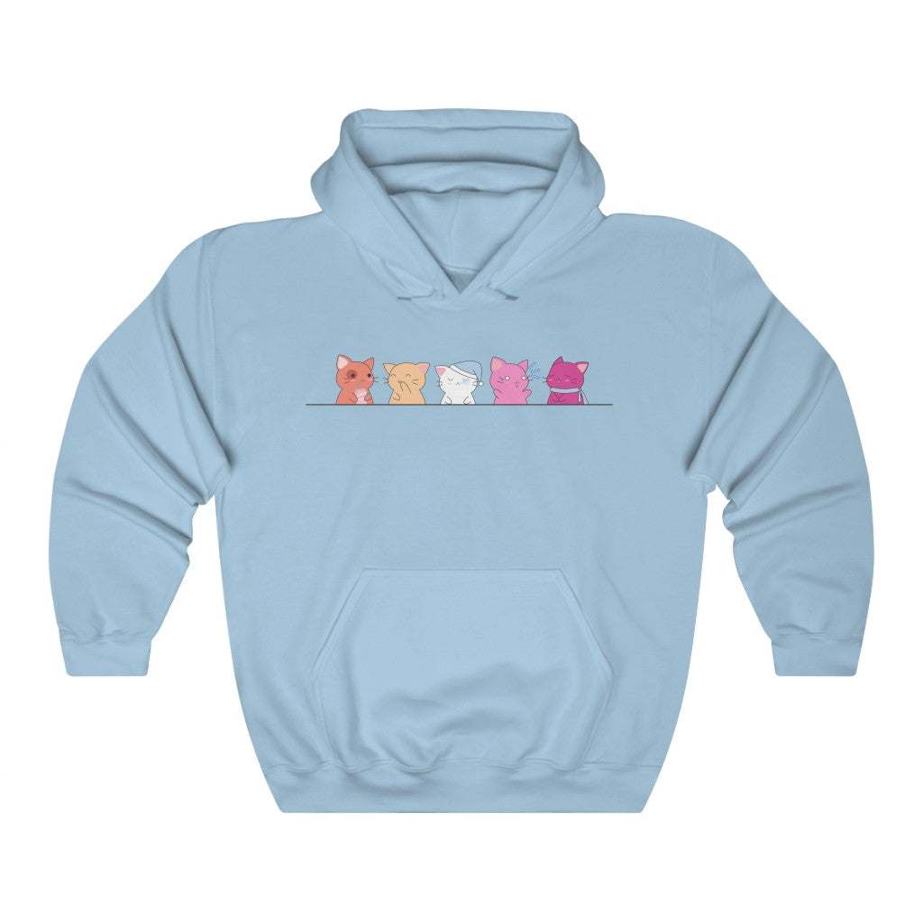 Kawaii Cats Lesbian Gender Neutral Hoodie