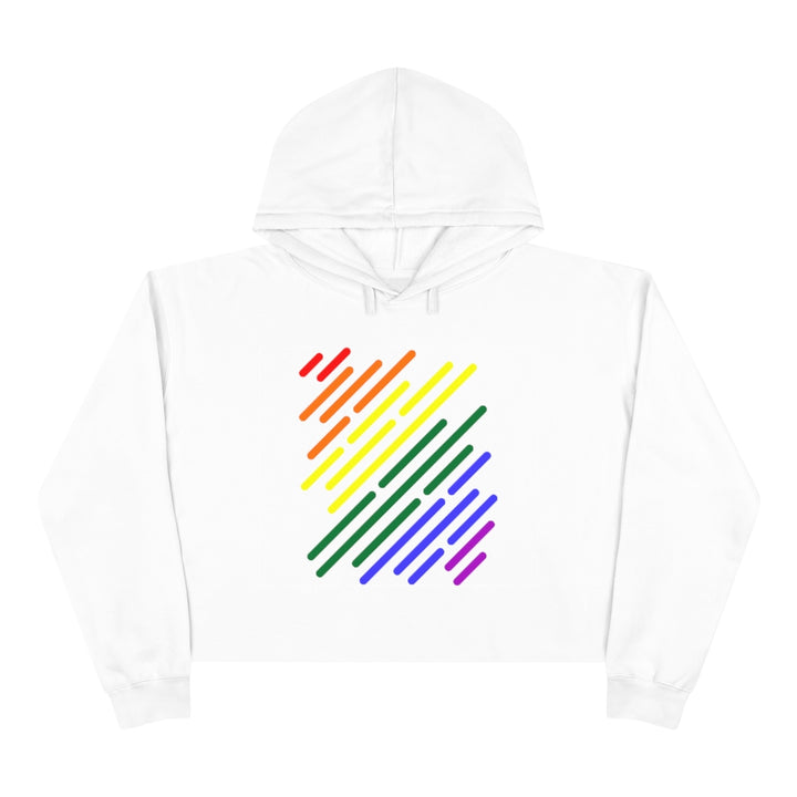 LGBTQ+ Flag Stripe Crop Hoodie