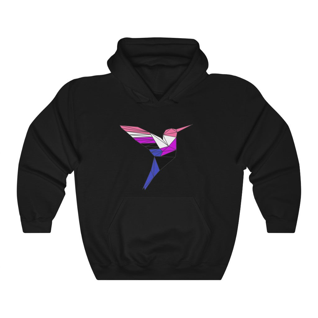 Polygon Hummingbird Genderfluid Gender Neutral Hoodie