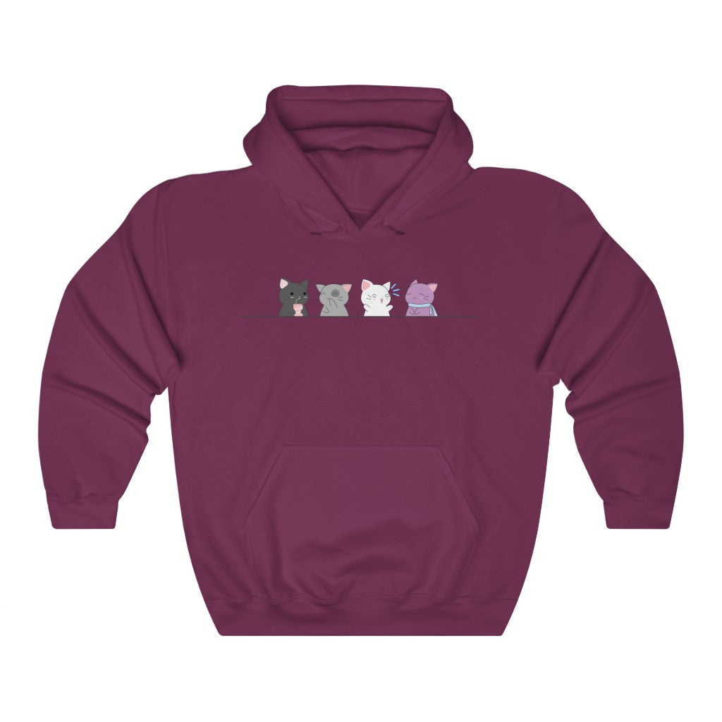 Kawaii Cats Asexual Gender Neutral Hoodie