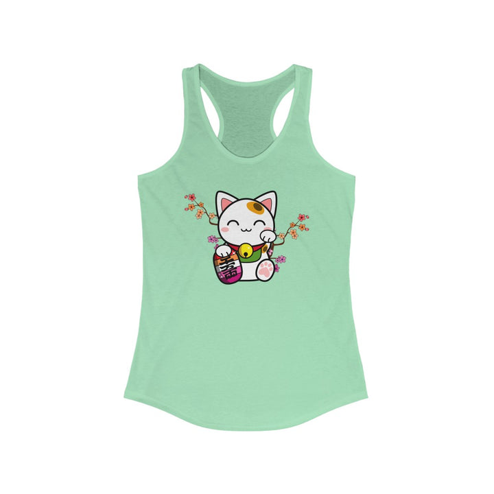 Lesbian Tank Top Racerback - Lucky Cat