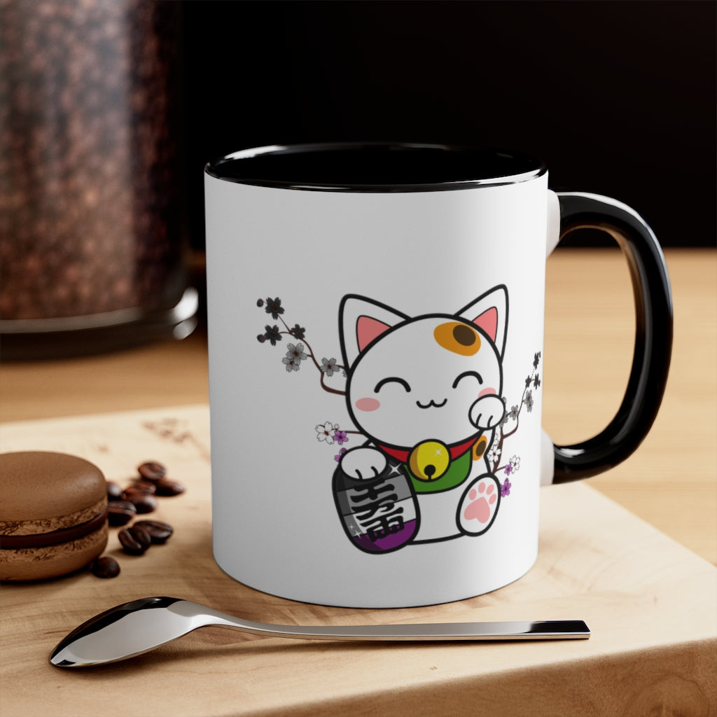 Maneki Neko Asexual Accent Mug