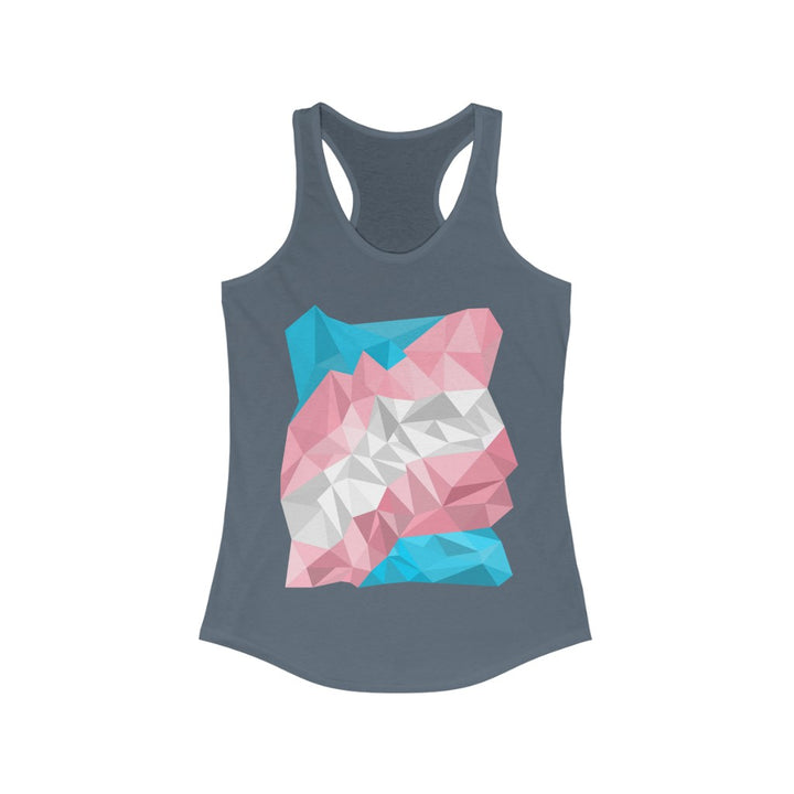 Trans Tank Top Racerback - Abstract Trans Flag