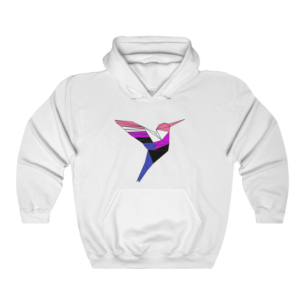 Polygon Hummingbird Genderfluid Gender Neutral Hoodie