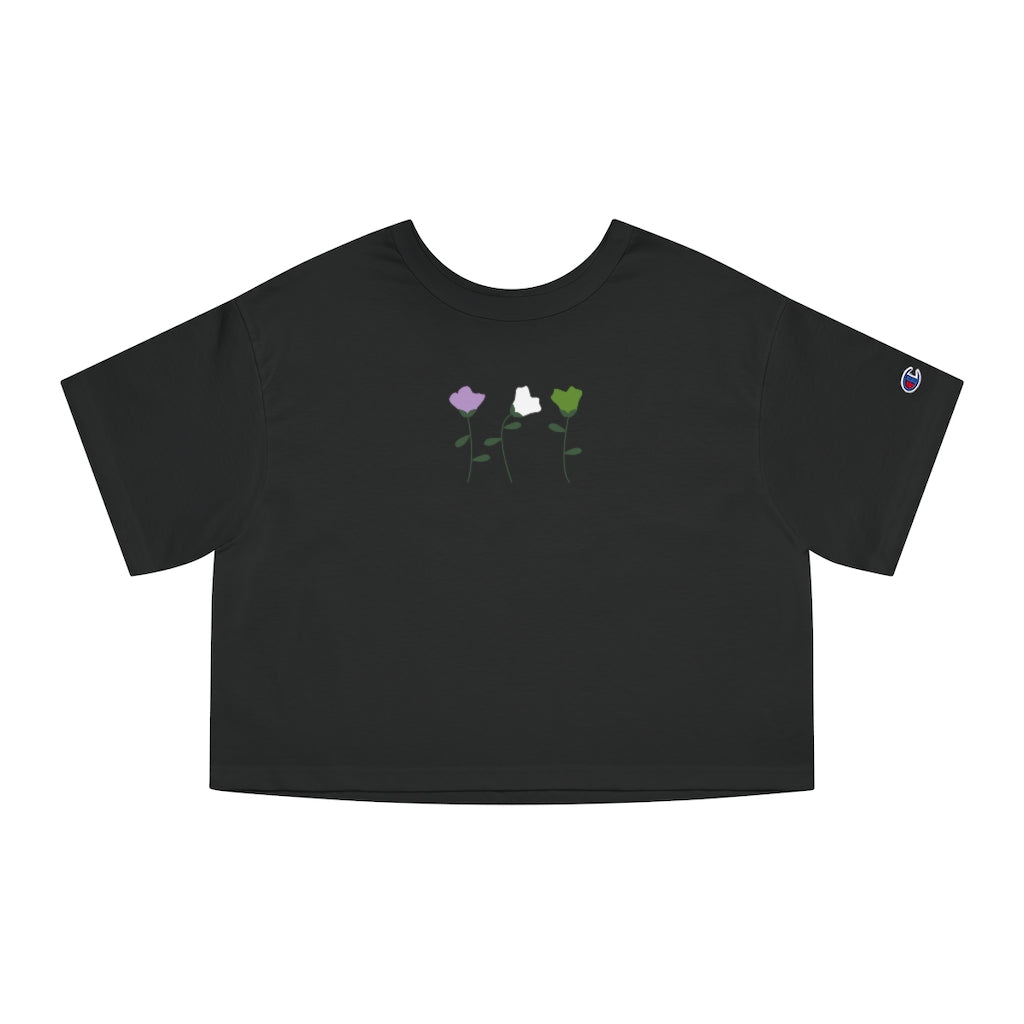 Champion - Genderqueer Flower Cropped T-Shirt