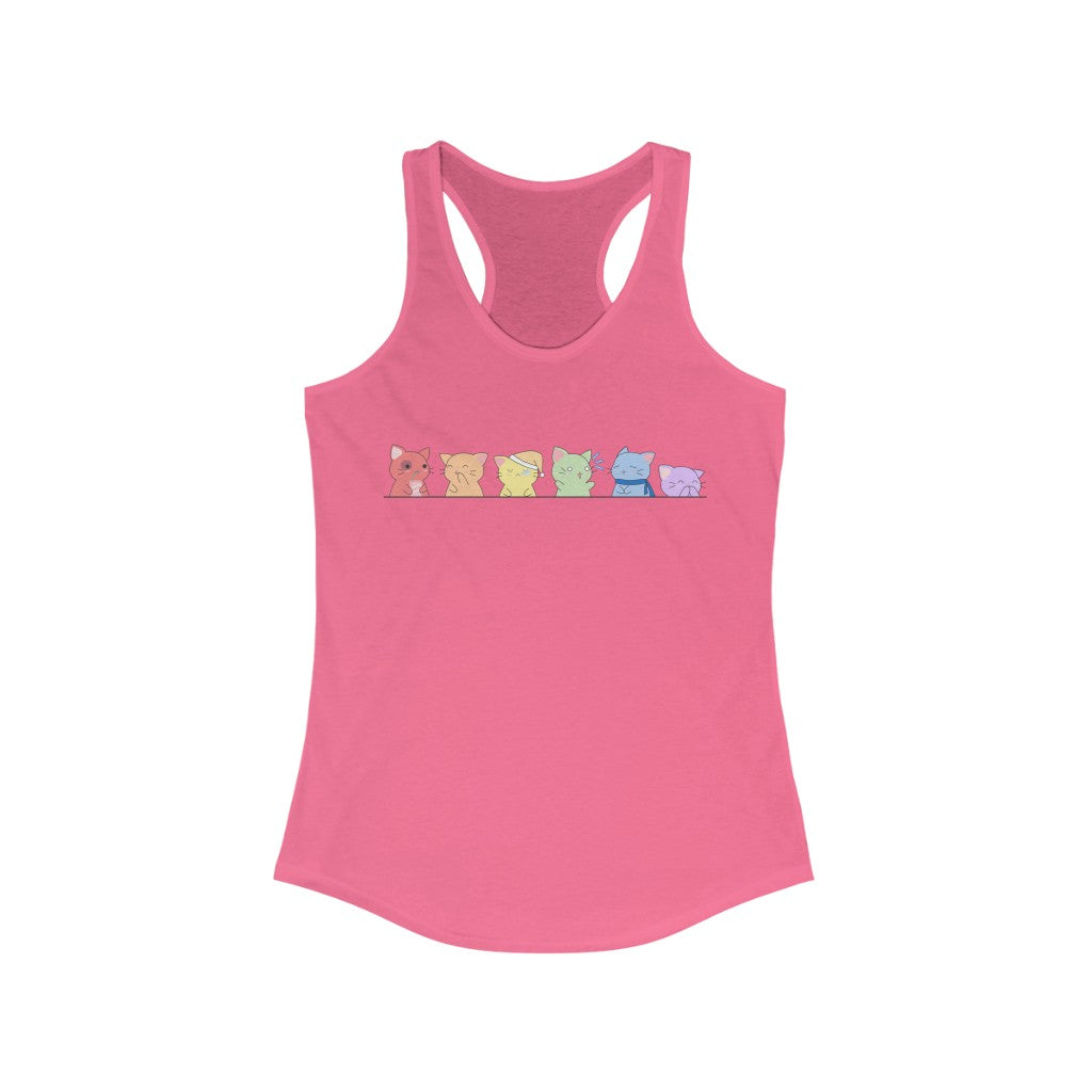 LGBTQ Pride Tank Top Racerback - Kawaii Cats