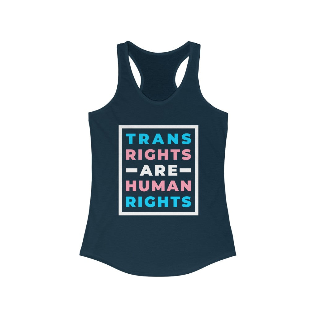 Trans Tank Top Racerback - Trans Rights Are Human Rights