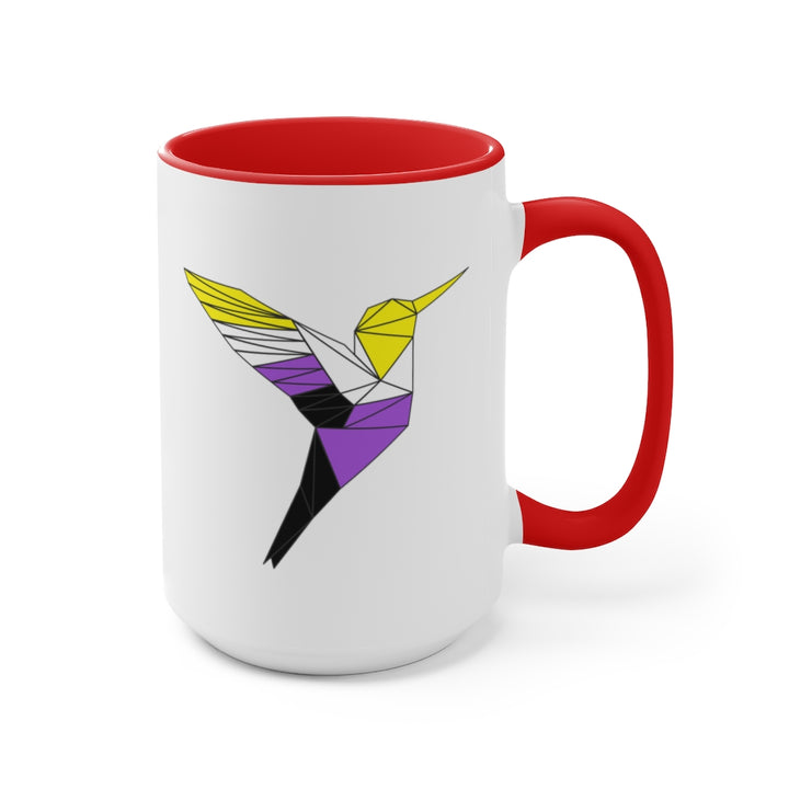 Polygon Hummingbird Nonbinary Accent Mug