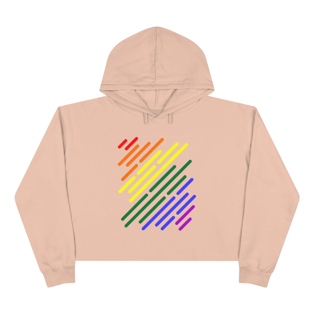 LGBTQ+ Flag Stripe Crop Hoodie