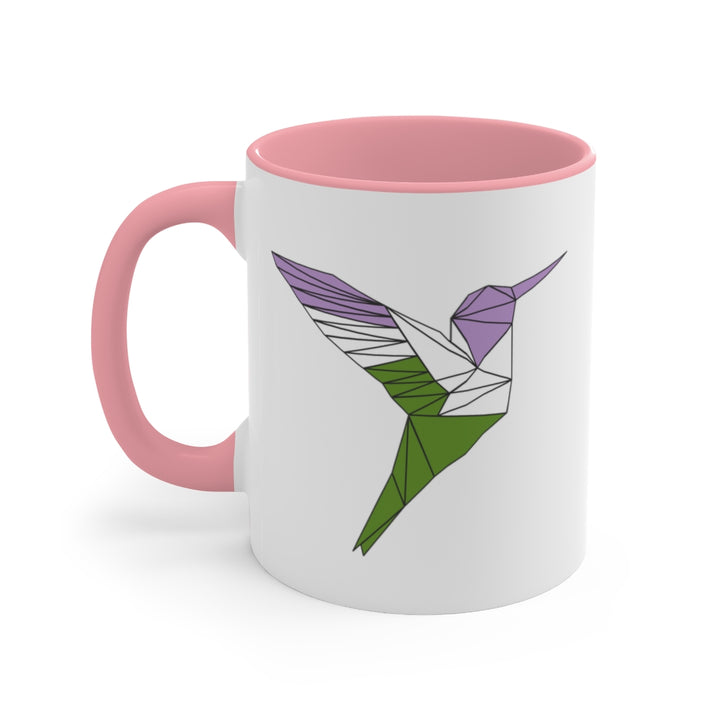 Polygon Hummingbird Genderqueer Accent Mug