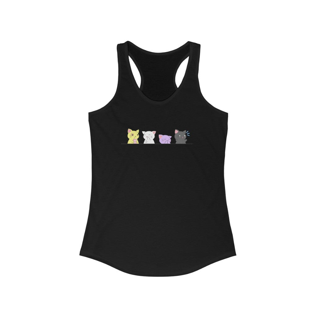 Nonbinary Tank Top Racerback - Kawaii Cats