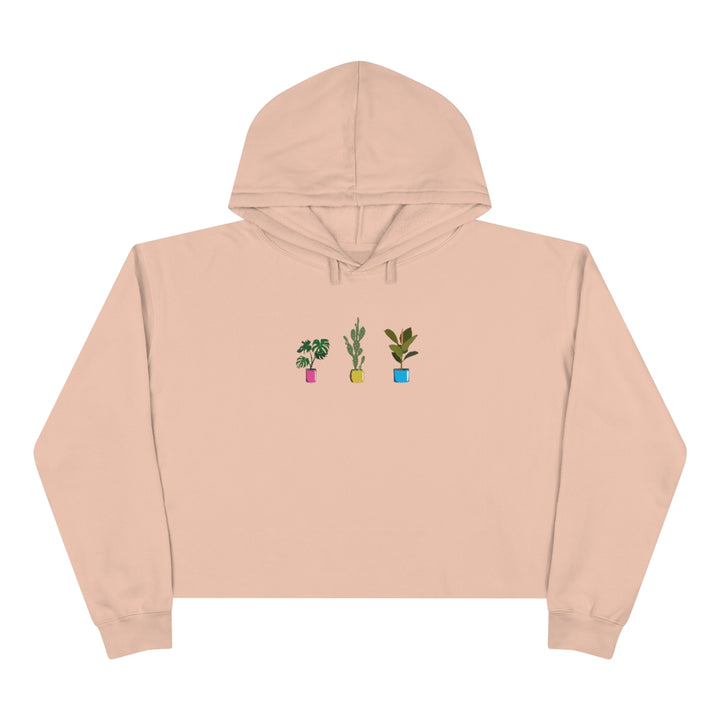 Succulent Plants Pansexual Crop Hoodie