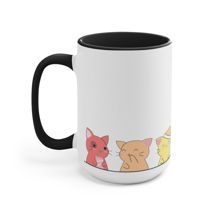 Kawaii Cats LGBTQ+ Accent Mug