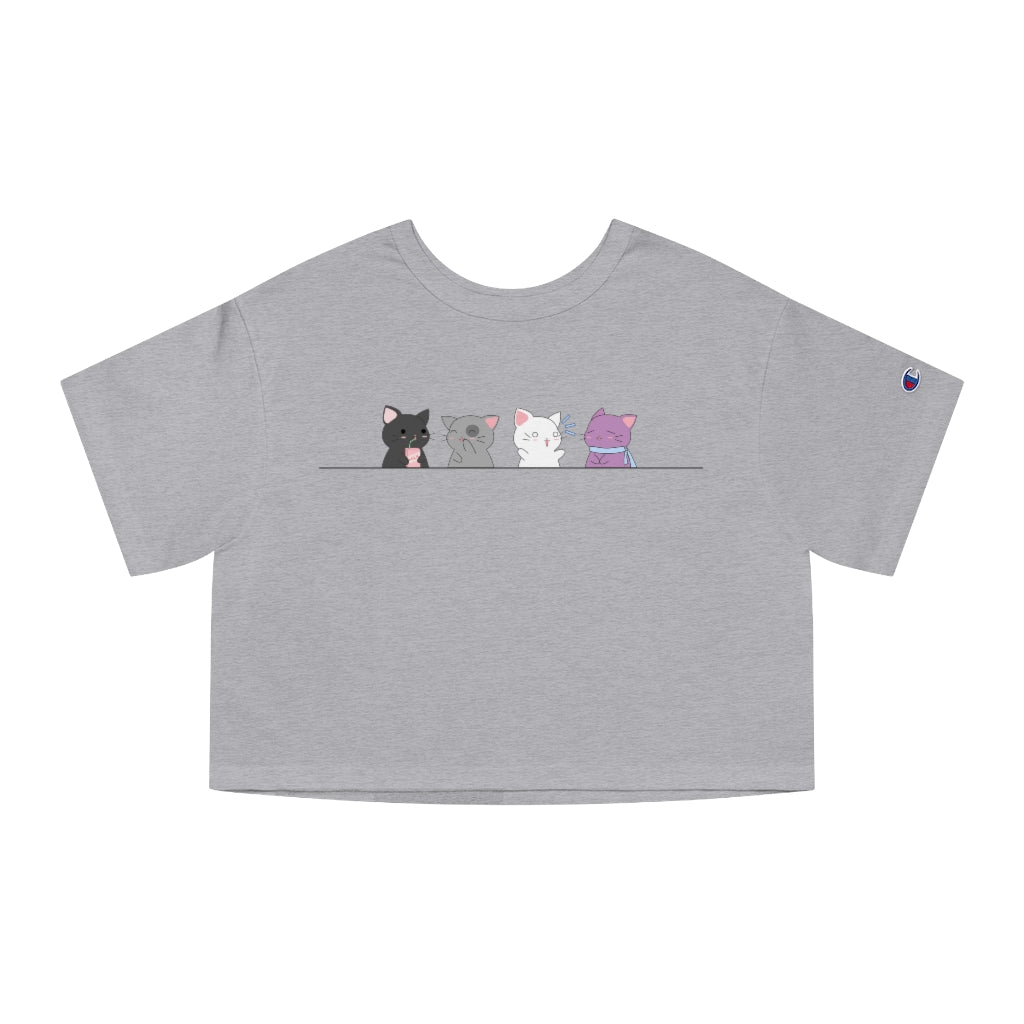 Champion - Kawaii Cats Asexual Cropped T-Shirt