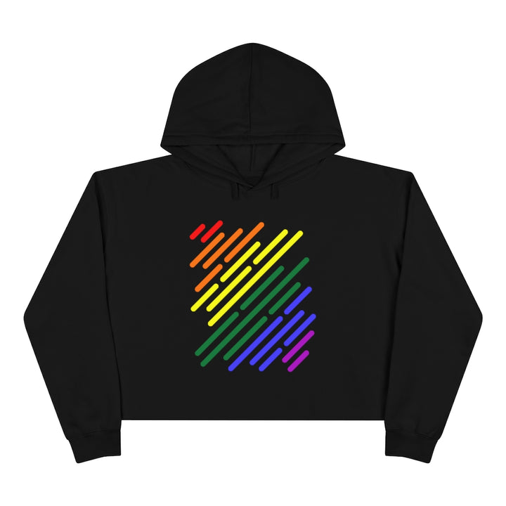 LGBTQ+ Flag Stripe Crop Hoodie