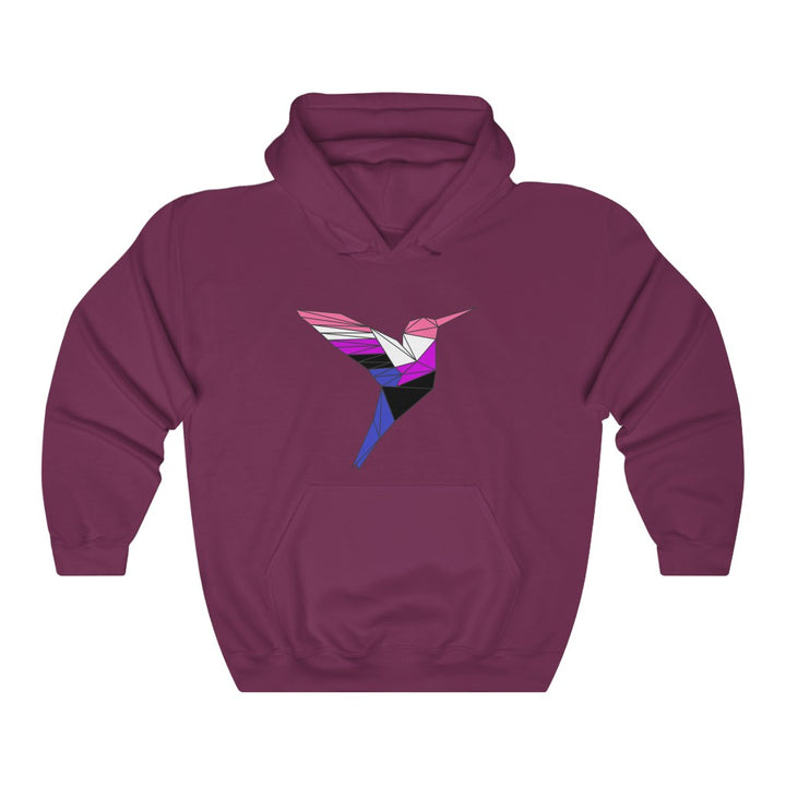 Polygon Hummingbird Genderfluid Gender Neutral Hoodie