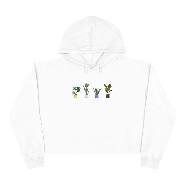 Succulent Plants Nonbinary Crop Hoodie