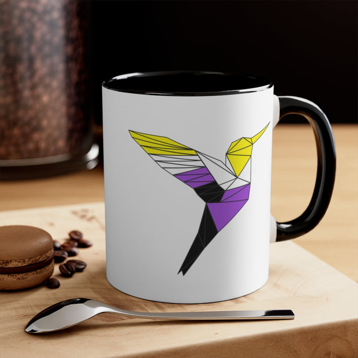 Polygon Hummingbird Nonbinary Accent Mug