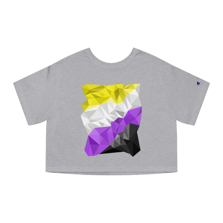 Champion - Abstract Nonbinary Flag Cropped T-Shirt