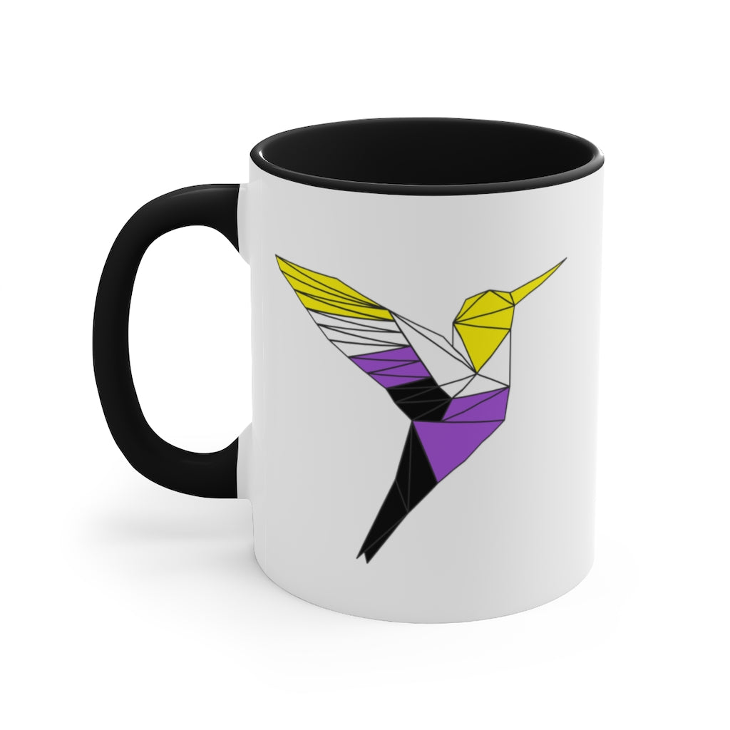 Polygon Hummingbird Nonbinary Accent Mug