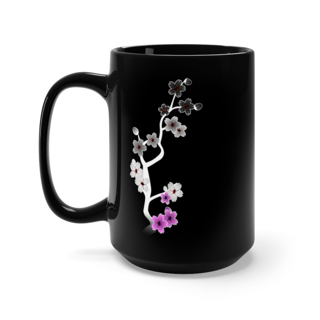 Sakura Asexual Black Mug 15oz