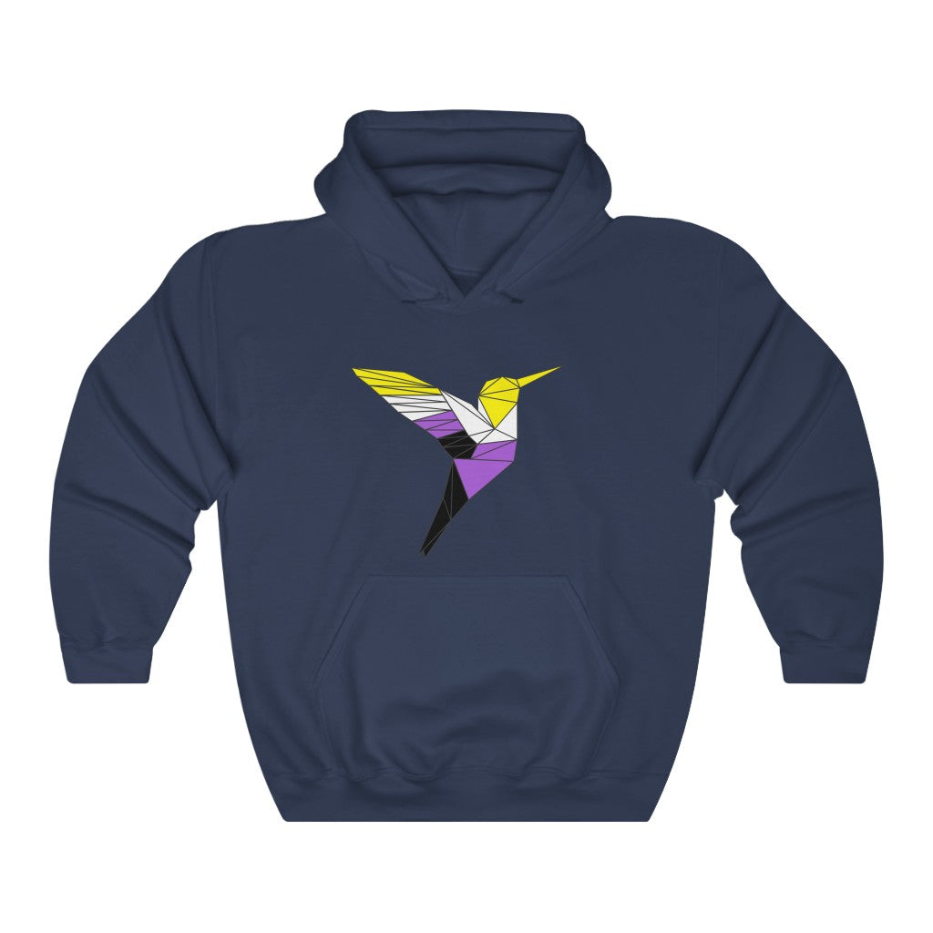 Polygon Hummingbird Nonbinary Gender Neutral Hoodie