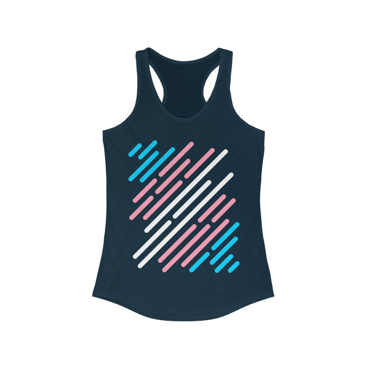 Trans Tank Top Racerback - Trans Flag Stripes