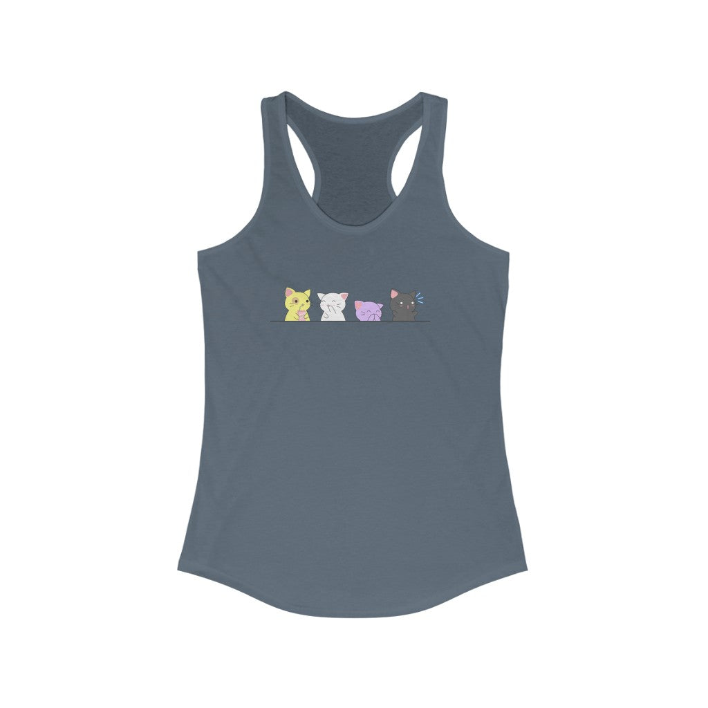 Nonbinary Tank Top Racerback - Kawaii Cats