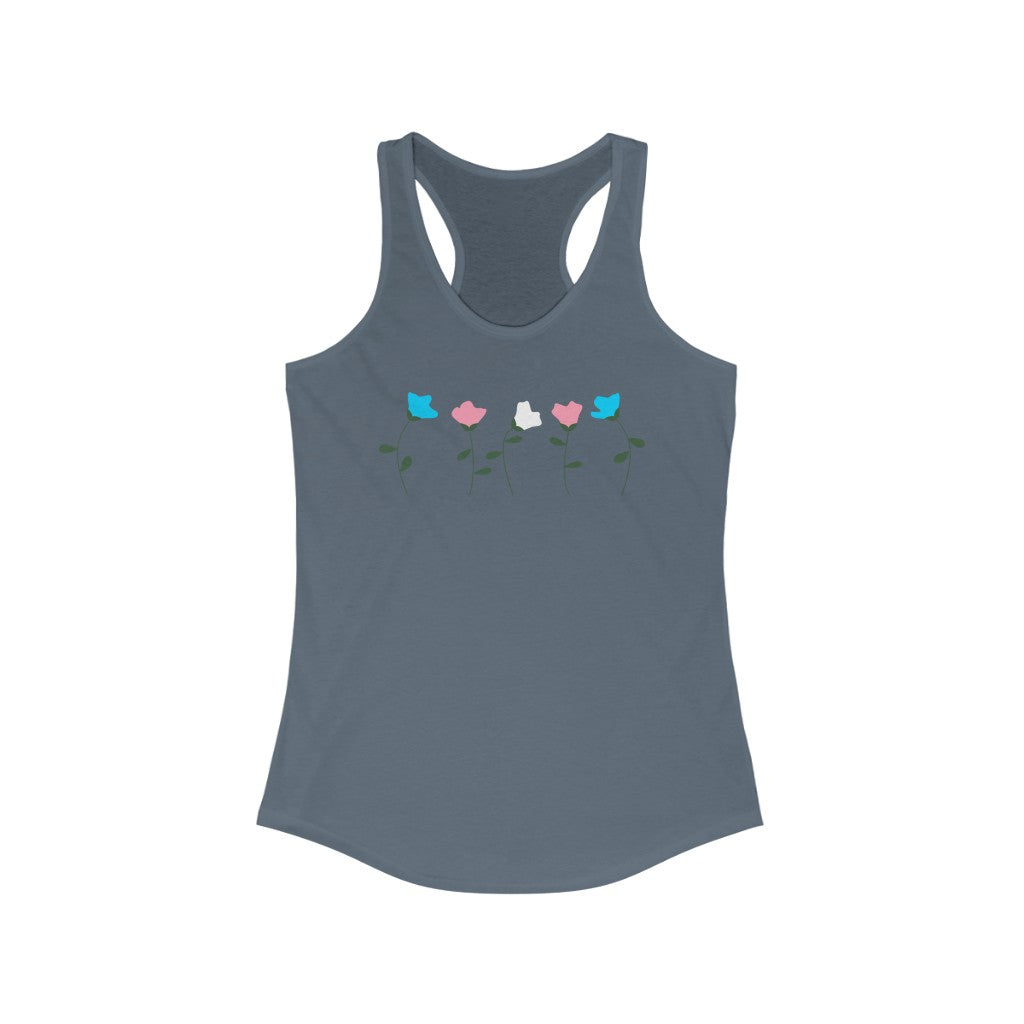 Trans Tank Top Racerback - Simple Flowers