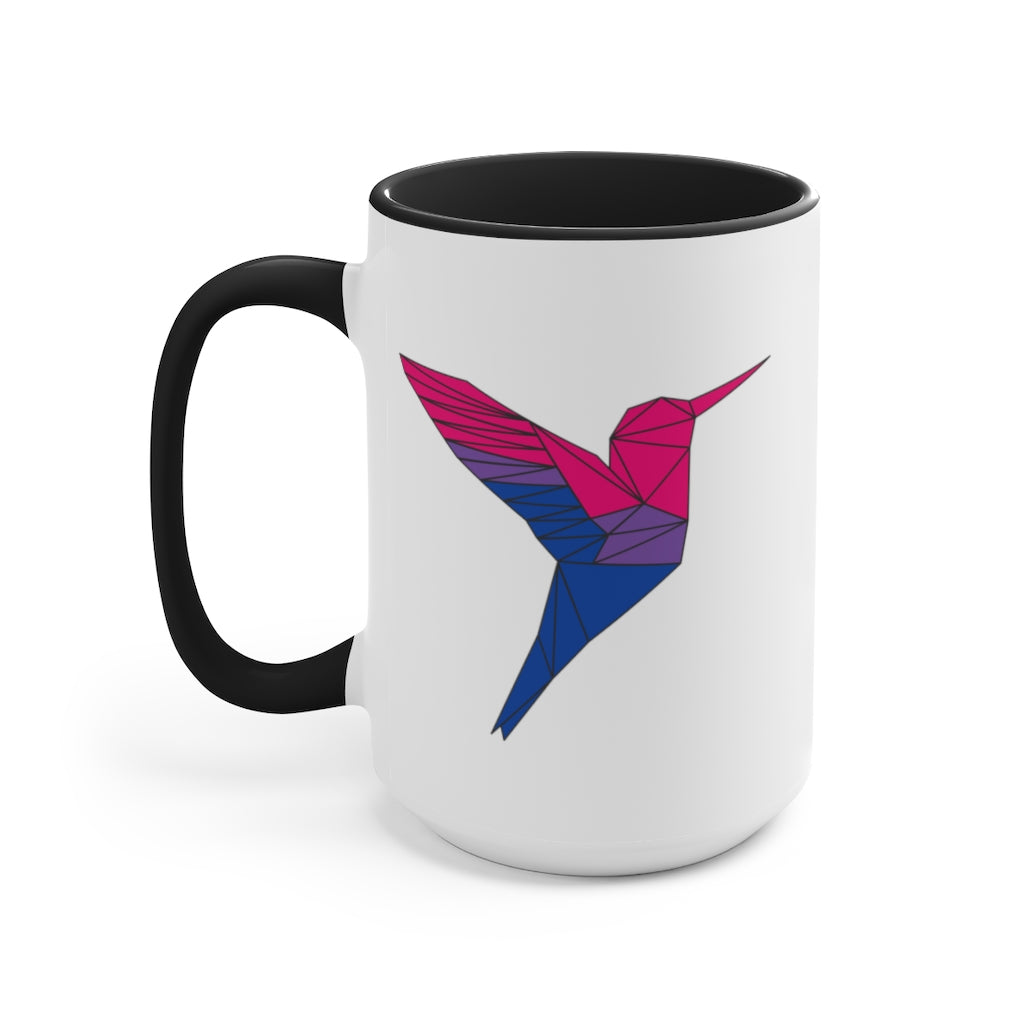 Polygon Hummingbird Bisexual Accent Mug