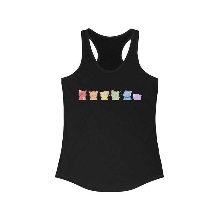 LGBTQ Pride Tank Top Racerback - Kawaii Cats