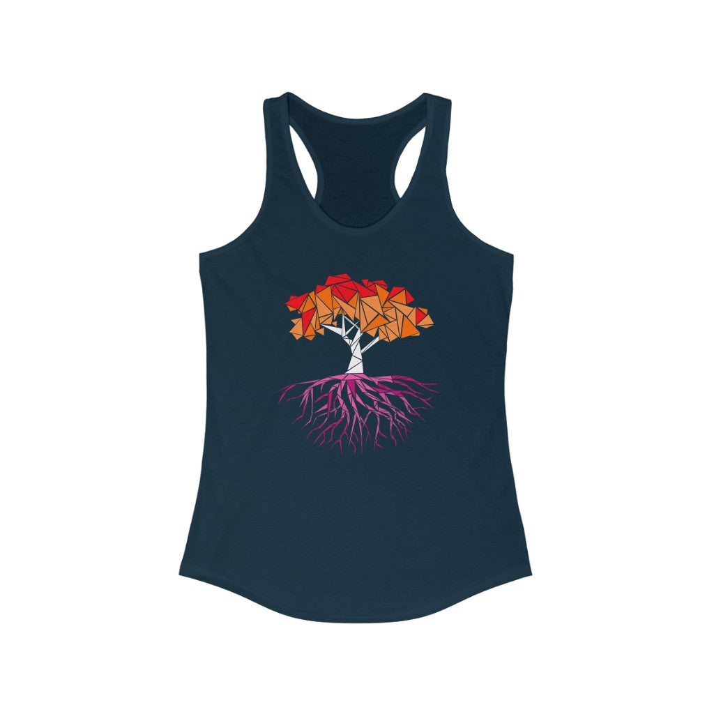 Lesbian Tank Top Racerback - Abstract Tree