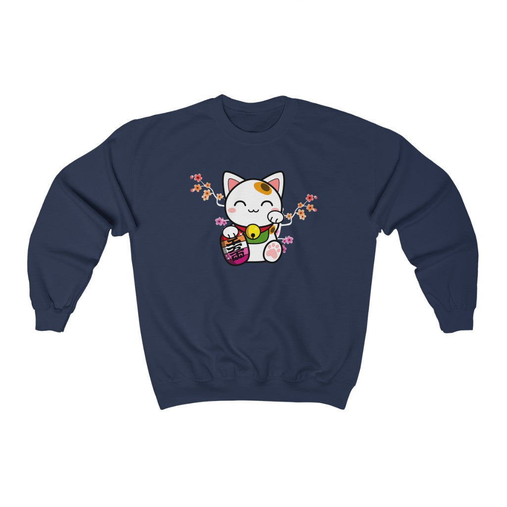 Maneki Neko Lesbian Gender Neutral Sweatshirt