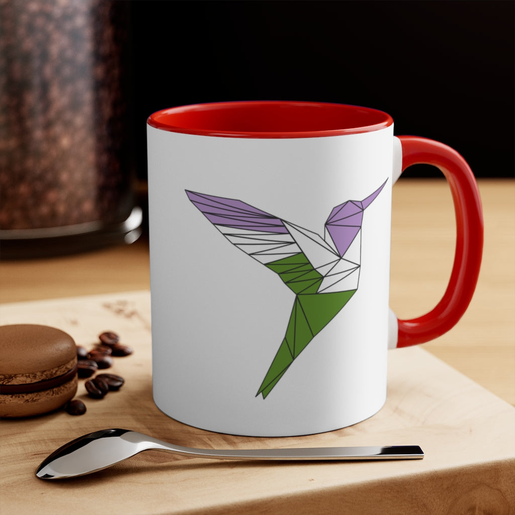 Polygon Hummingbird Genderqueer Accent Mug