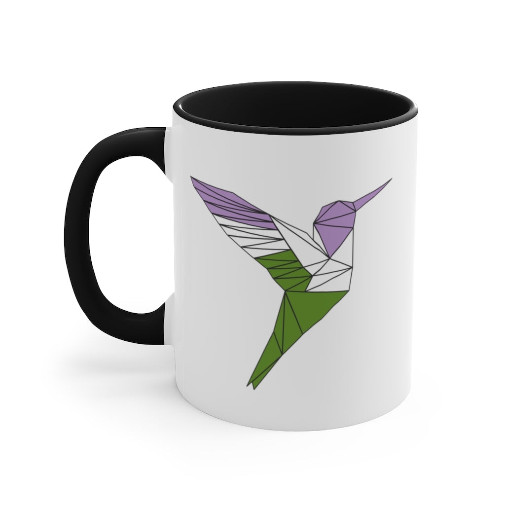 Polygon Hummingbird Genderqueer Accent Mug