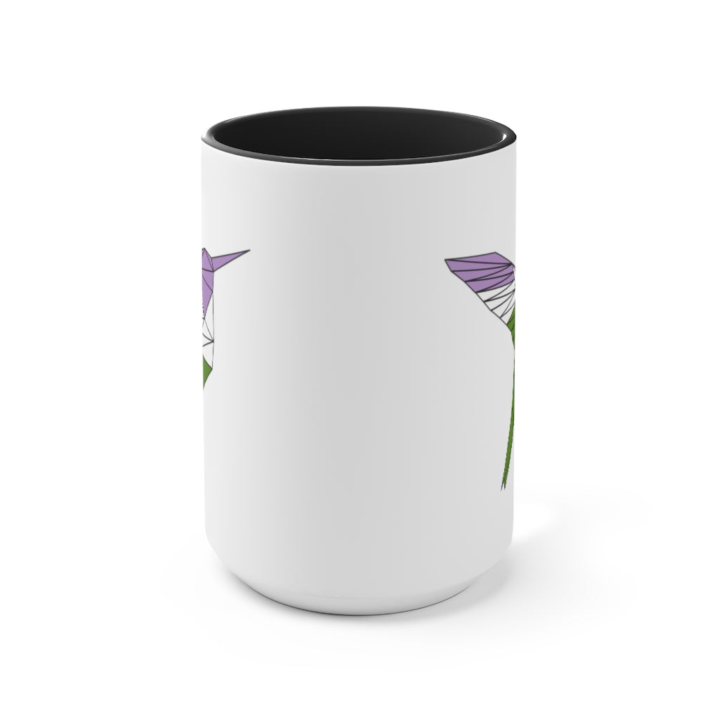 Polygon Hummingbird Genderqueer Accent Mug