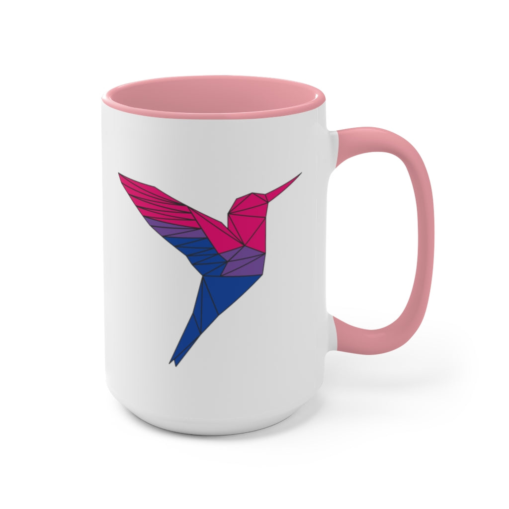 Polygon Hummingbird Bisexual Accent Mug