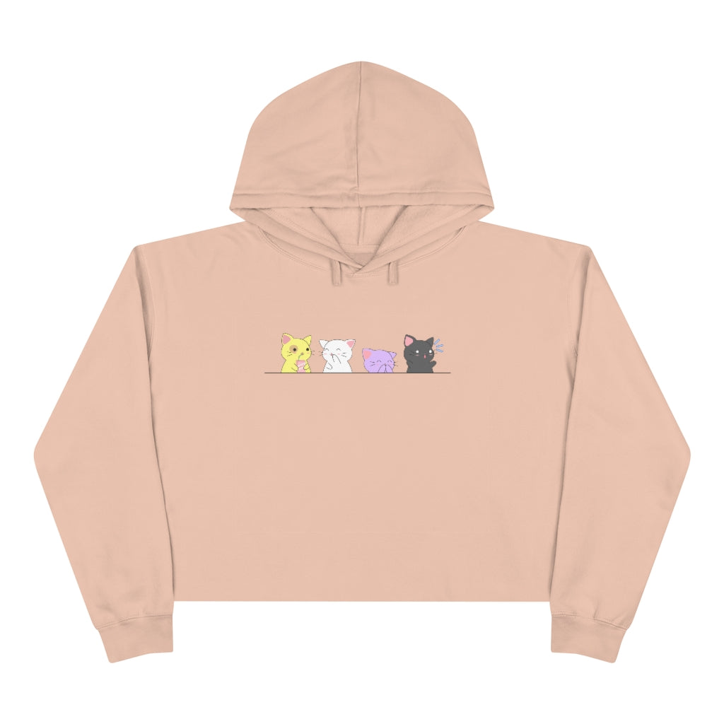 Kawaii Cats Nonbinary Crop Hoodie