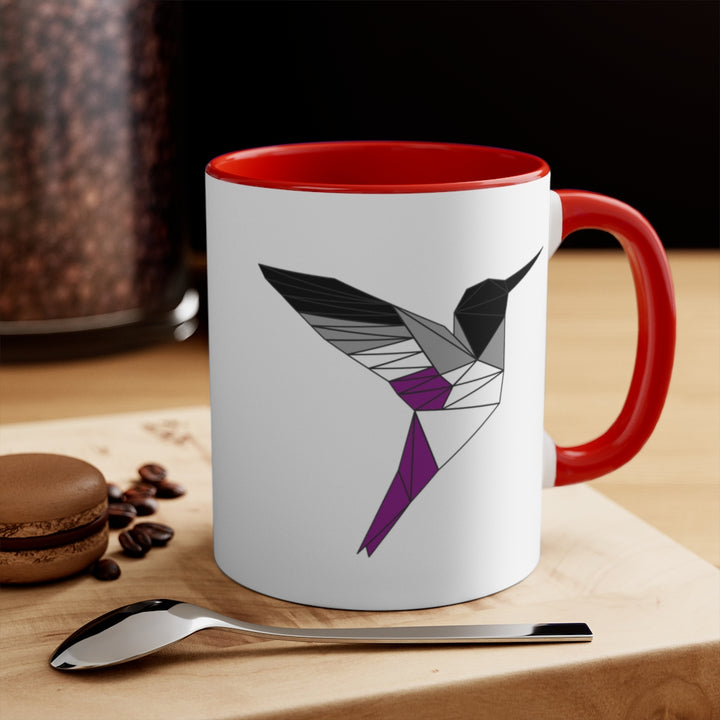 Polygon Hummingbird Asexual Accent Mug