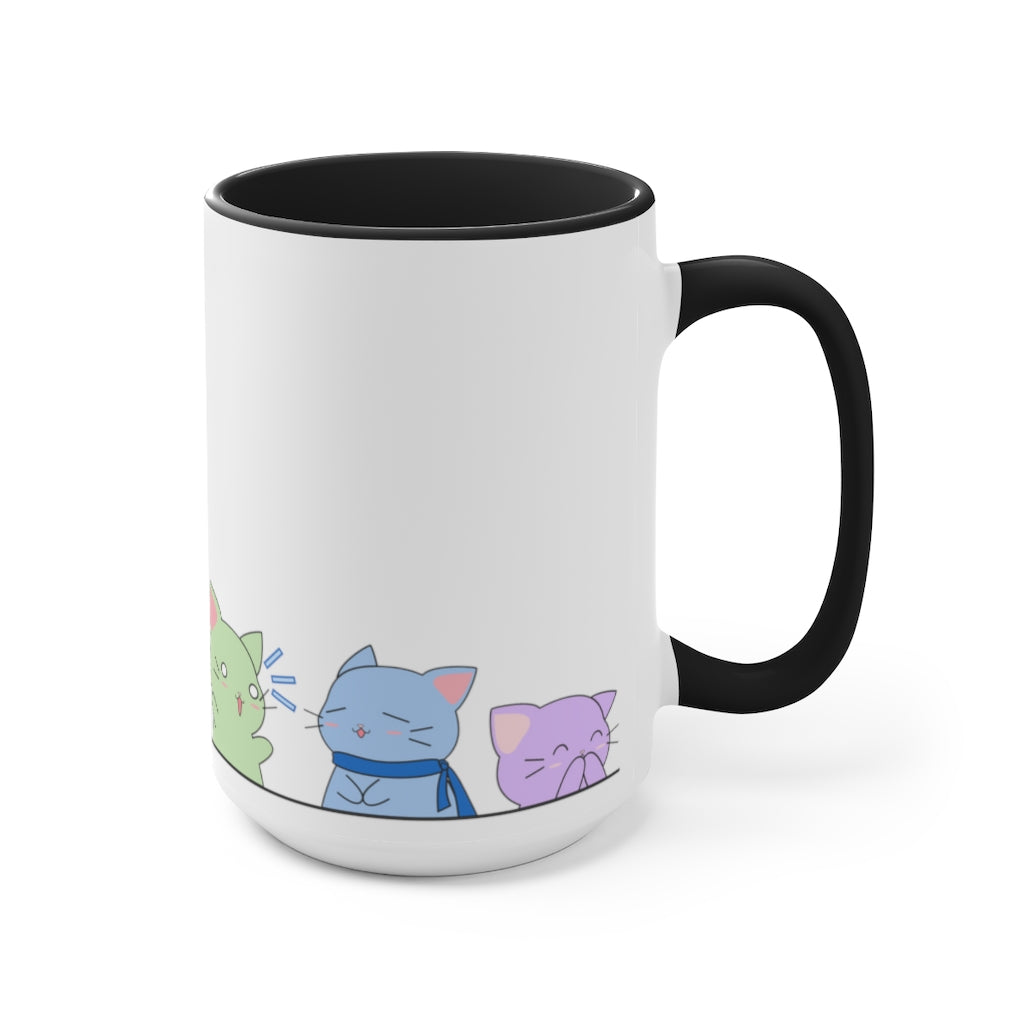 Kawaii Cats LGBTQ+ Accent Mug