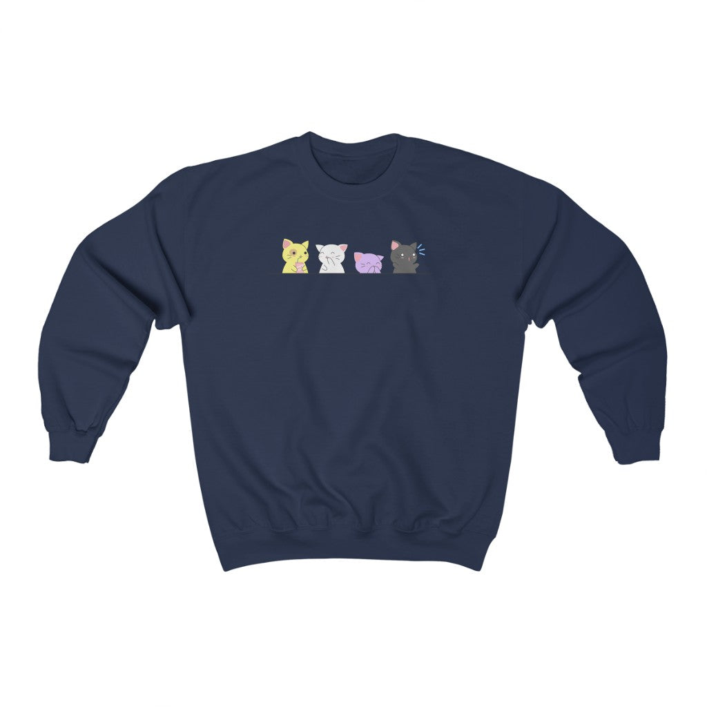 Kawaii Cats Nonbinary Gender Neutral Sweatshirt