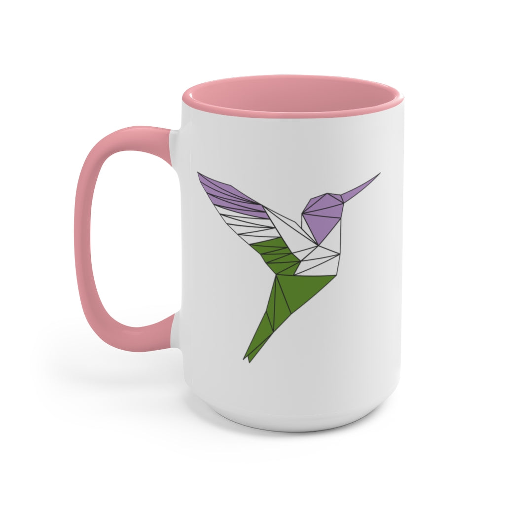 Polygon Hummingbird Genderqueer Accent Mug