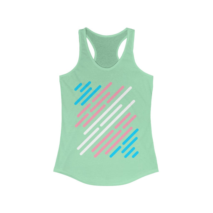 Trans Tank Top Racerback - Trans Flag Stripes