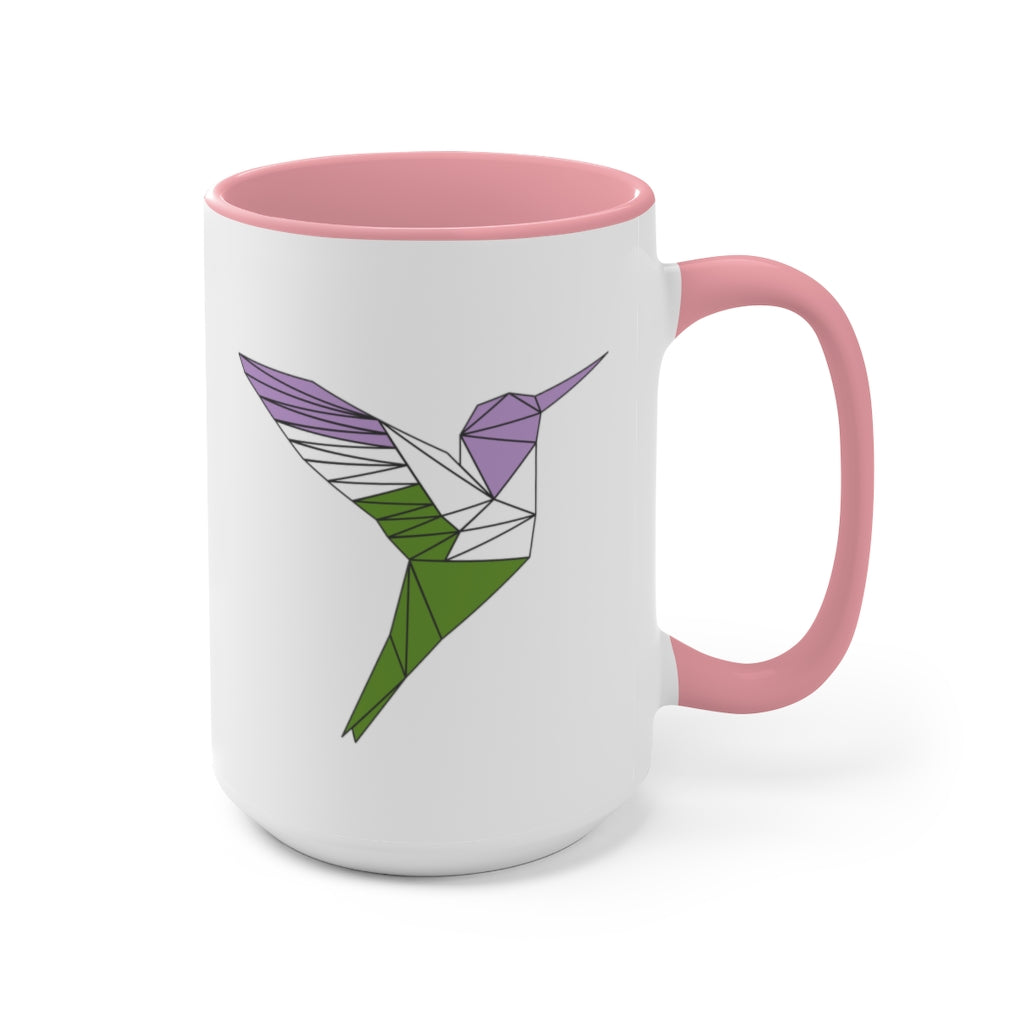 Polygon Hummingbird Genderqueer Accent Mug