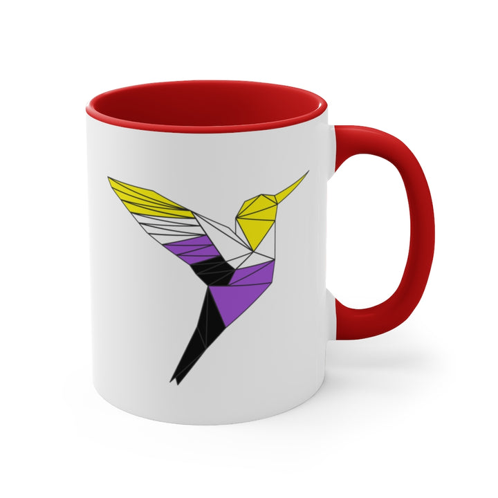 Polygon Hummingbird Nonbinary Accent Mug