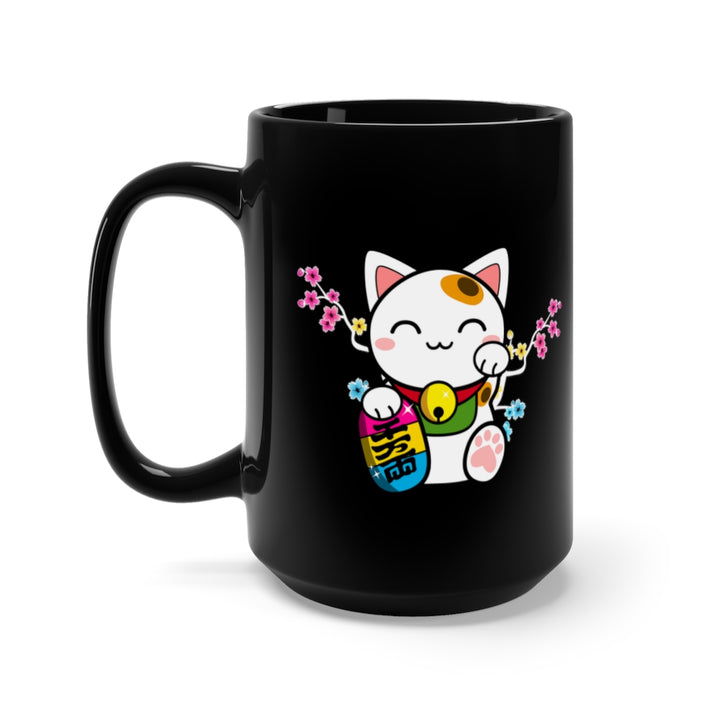 Maneki Neko Pansexual Black Mug 15oz