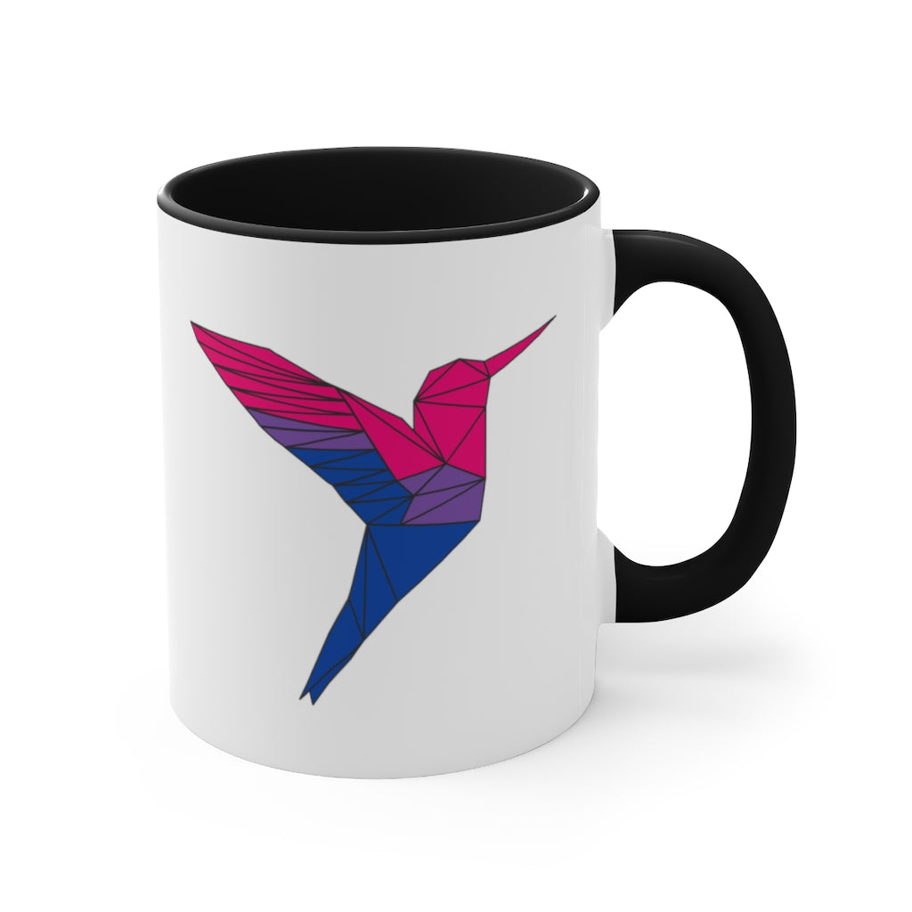 Polygon Hummingbird Bisexual Accent Mug