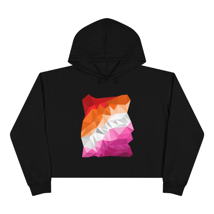 Lesbian Crop Hoodie - Abstract Lesbian Flag